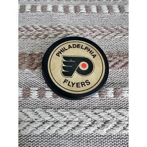 Vintage Philadelphia Flyers Black and White Hockey Puck